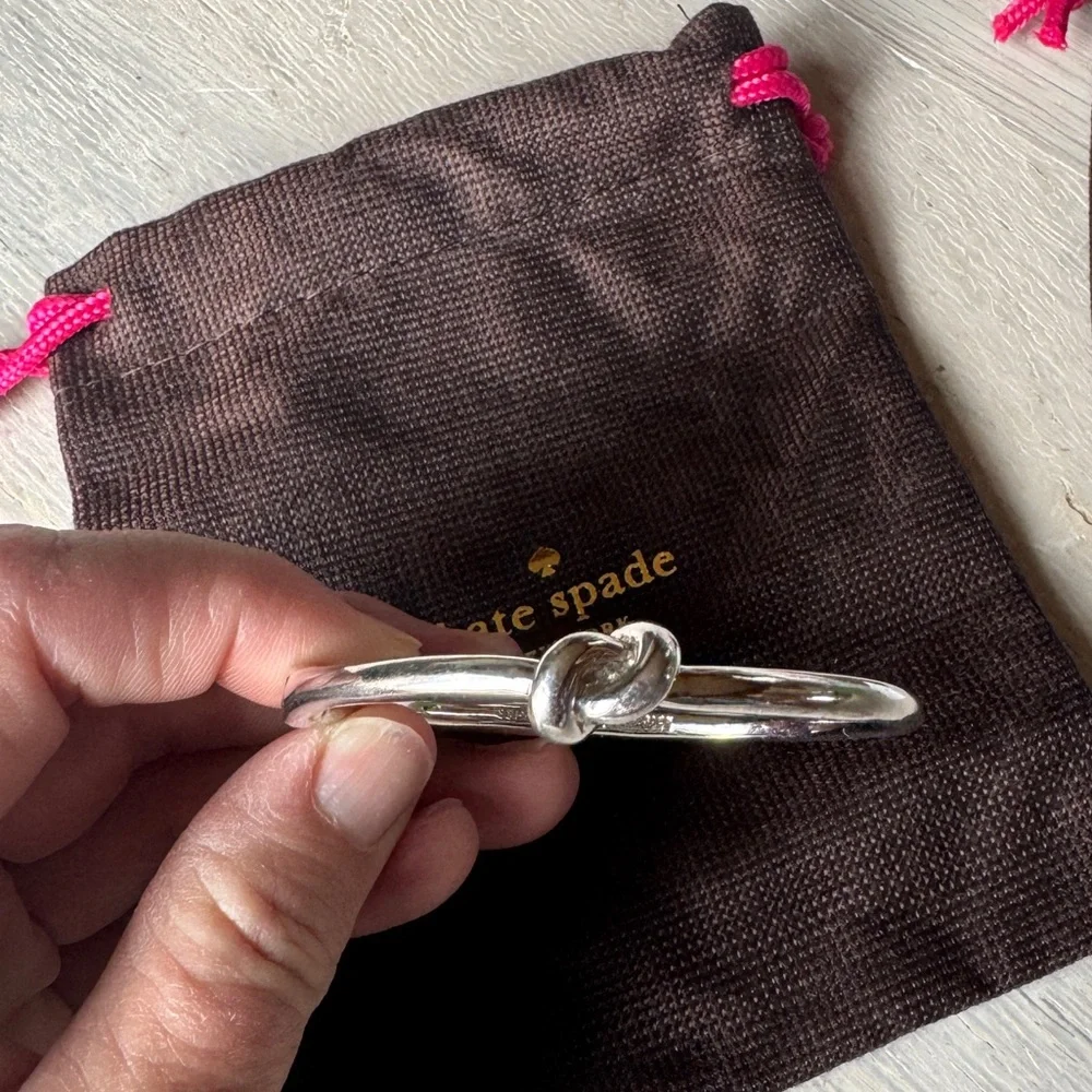 Kate Spade Knot Bangle Bracelet + Stud Earrings Set w/ Box and duster bags. - Picture 2 of 5